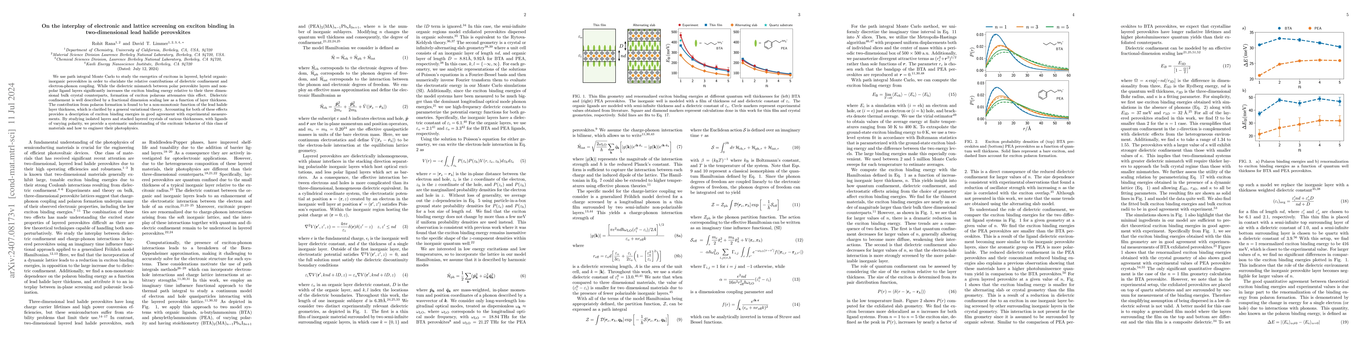 Thumbnail for On the interplay of electronic and lattice screening on exciton binding
  in two-dimensional lead halide perovskites
