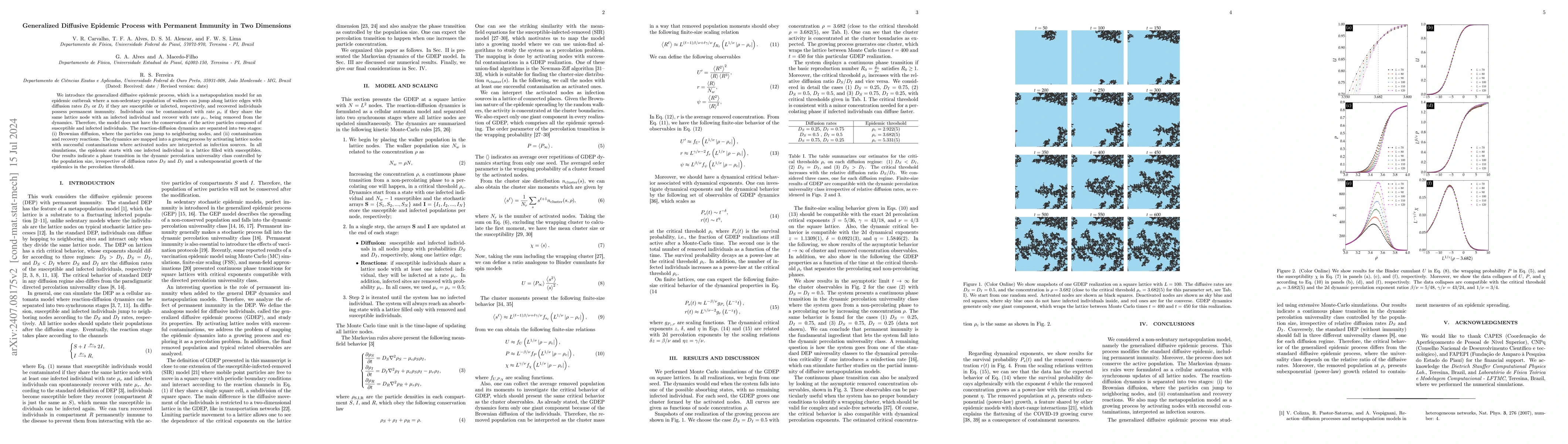 Thumbnail for Generalized Diffusive Epidemic Process with Permanent Immunity in Two
  Dimensions