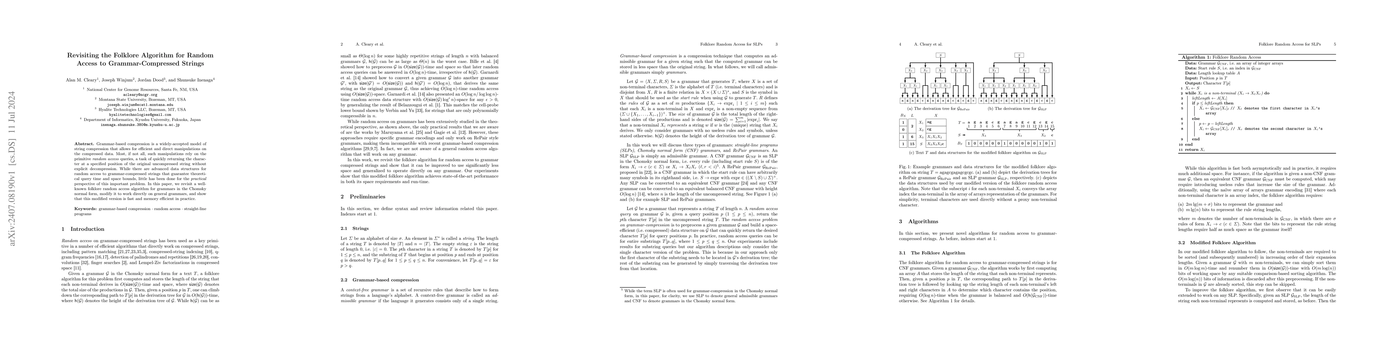 Thumbnail for Revisiting the Folklore Algorithm for Random Access to
  Grammar-Compressed Strings
