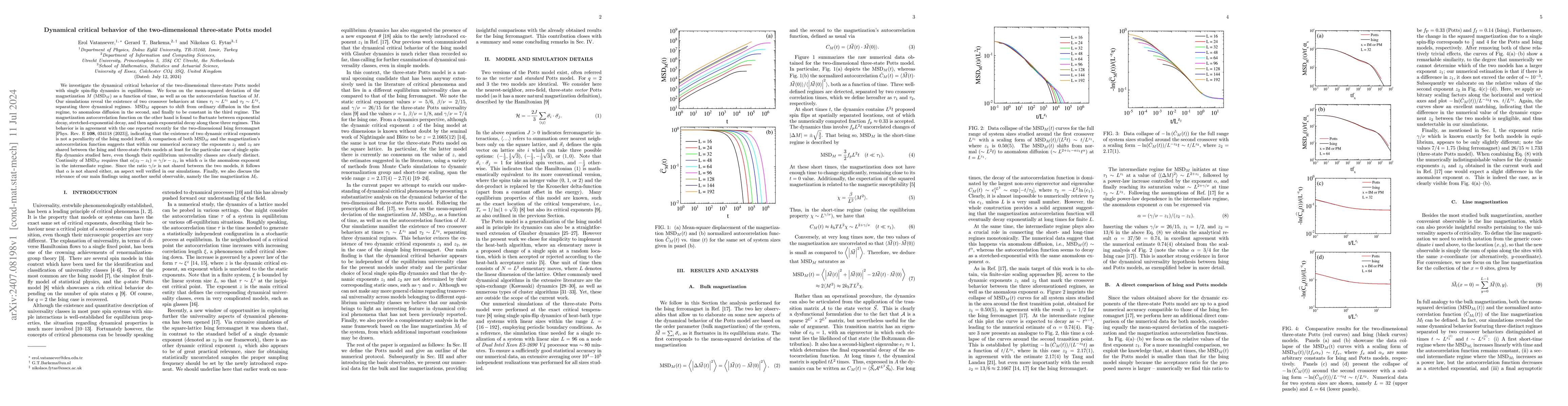 Thumbnail for Dynamical critical behavior of the two-dimensional three-state Potts
  model