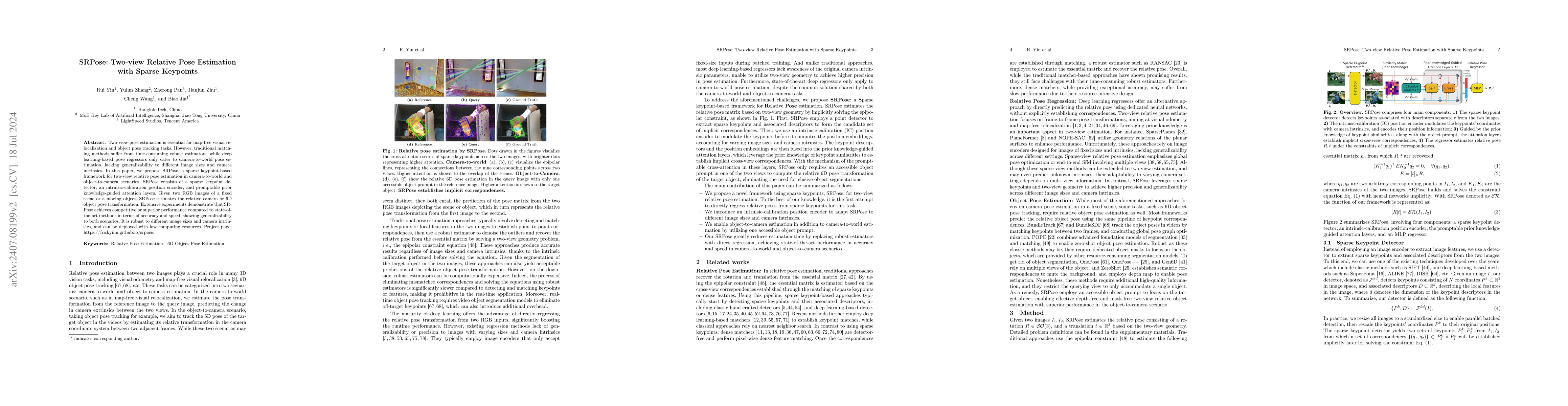 Thumbnail for SRPose: Two-view Relative Pose Estimation with Sparse Keypoints