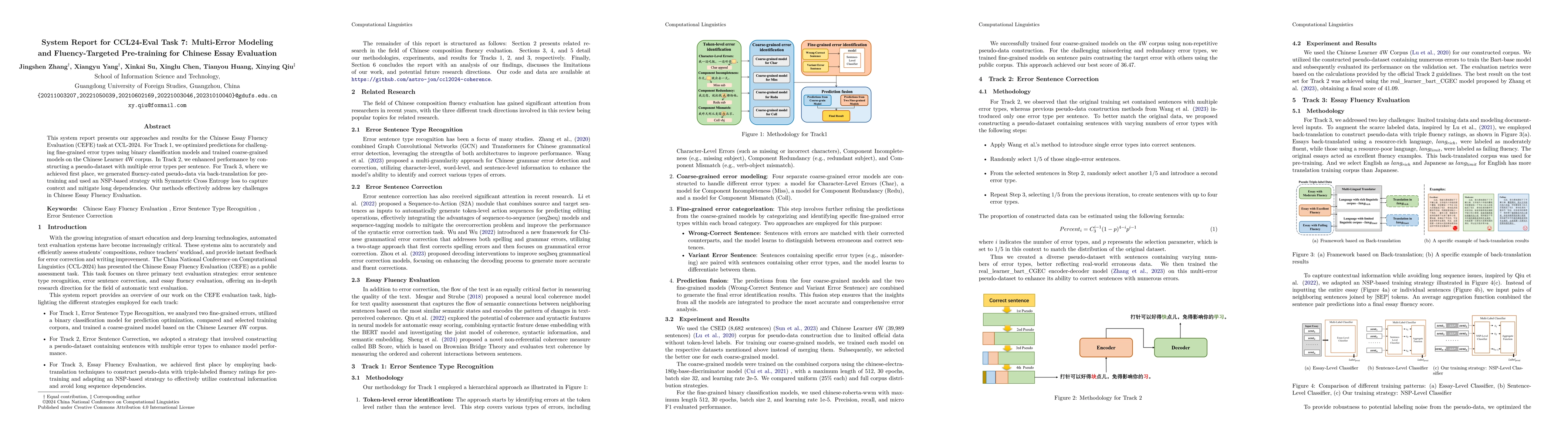 Thumbnail for System Report for CCL24-Eval Task 7: Multi-Error Modeling and
  Fluency-Targeted Pre-training for Chinese Essay Evaluation