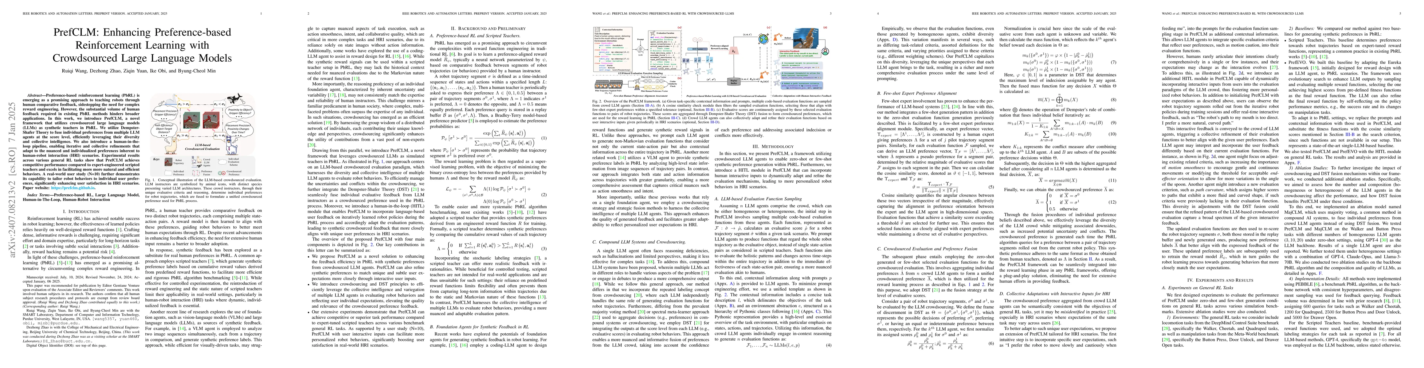 Thumbnail for PrefCLM: Enhancing Preference-based Reinforcement Learning with
  Crowdsourced Large Language Models