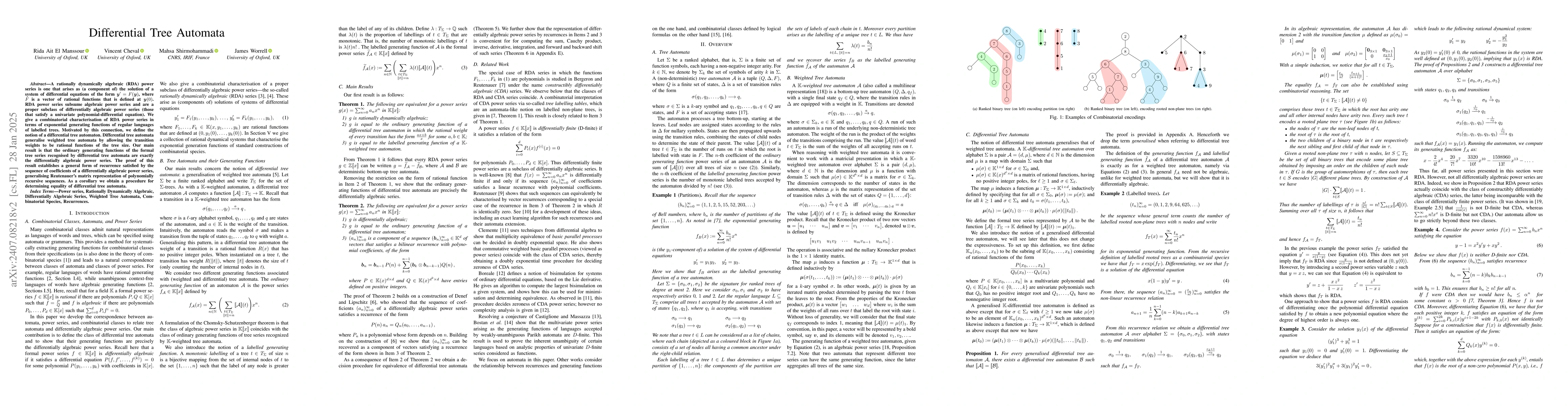 Thumbnail for On Tree Automata, Generating Functions, and Differential Equations