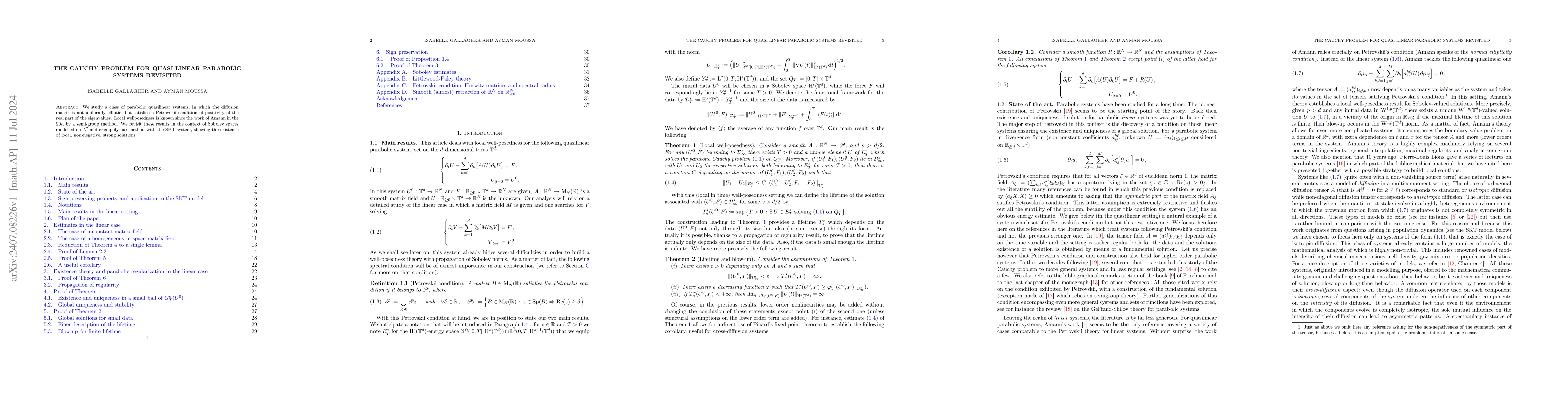 Thumbnail for The Cauchy problem for quasi-linear parabolic systems revisited