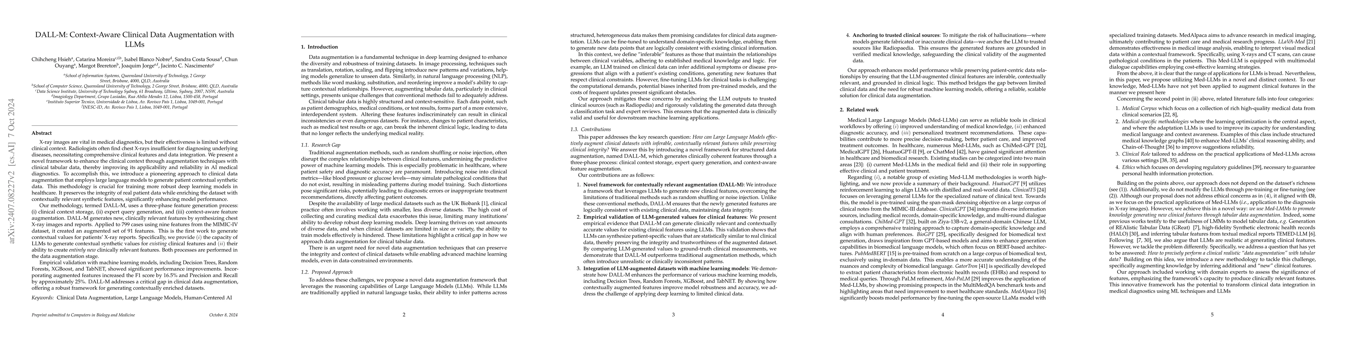 Thumbnail for DALL-M: Context-Aware Clinical Data Augmentation with LLMs