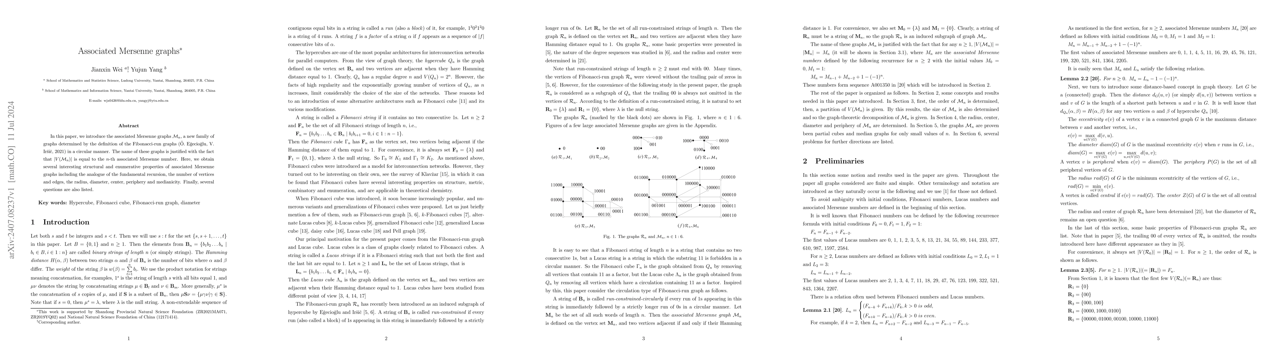 Thumbnail for Associated Mersenne graphs