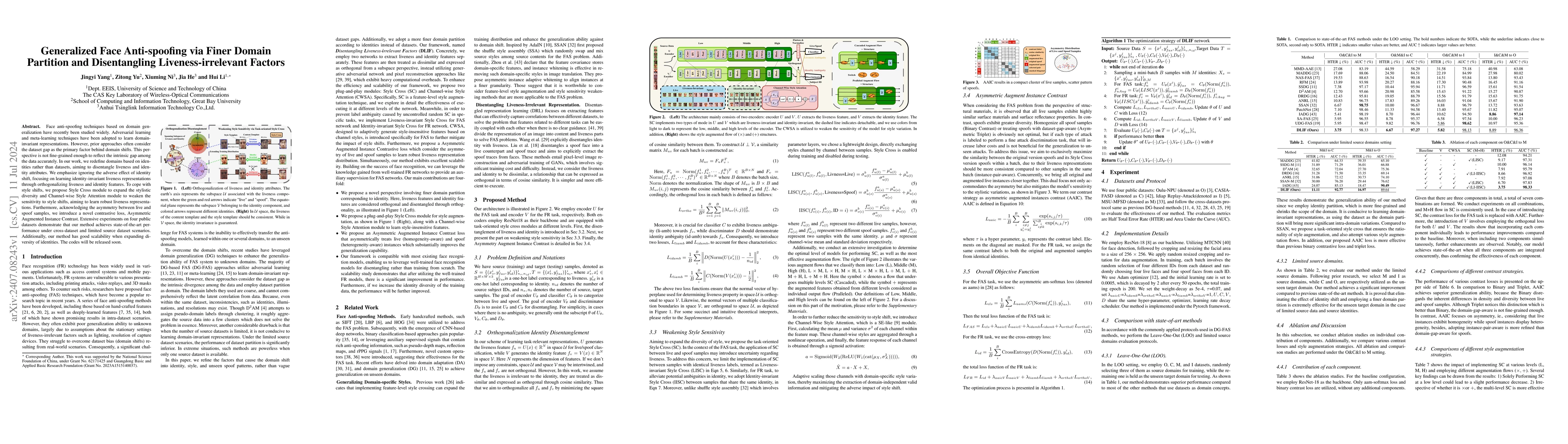 Thumbnail for Generalized Face Anti-spoofing via Finer Domain Partition and
  Disentangling Liveness-irrelevant Factors