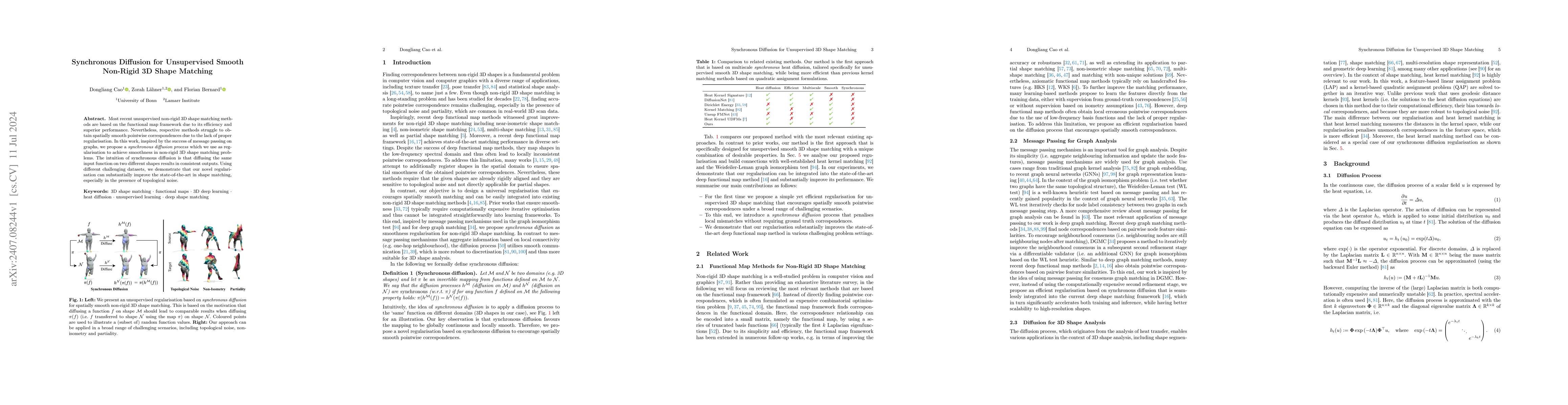 Thumbnail for Synchronous Diffusion for Unsupervised Smooth Non-Rigid 3D Shape
  Matching