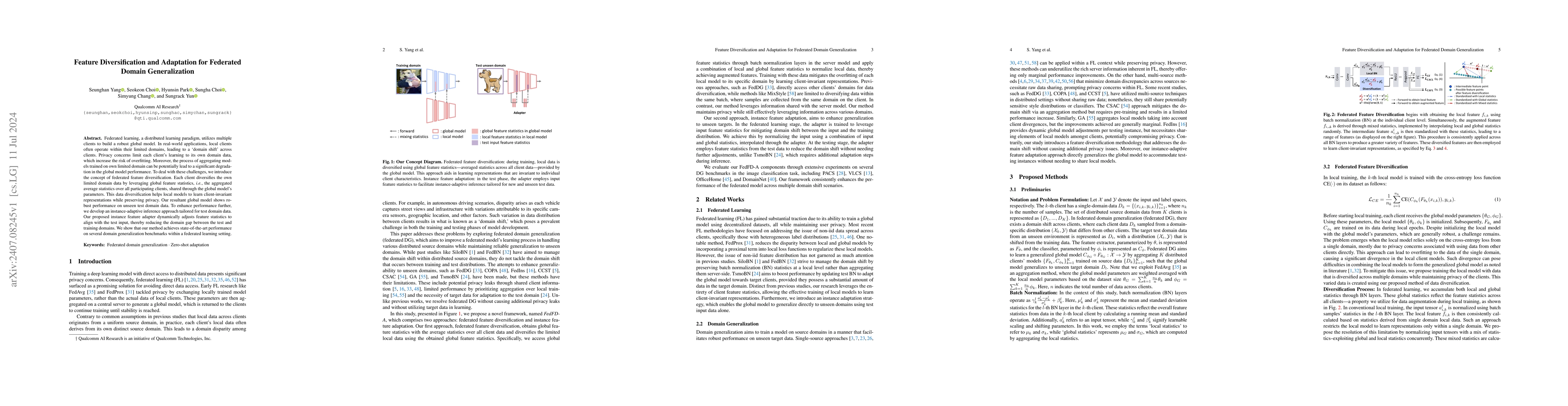 Thumbnail for Feature Diversification and Adaptation for Federated Domain
  Generalization