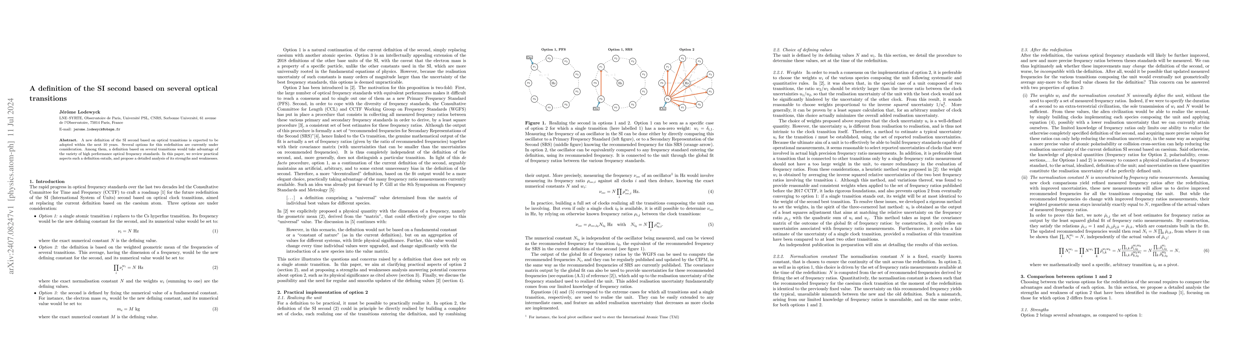 Thumbnail for A definition of the SI second based on several optical transitions