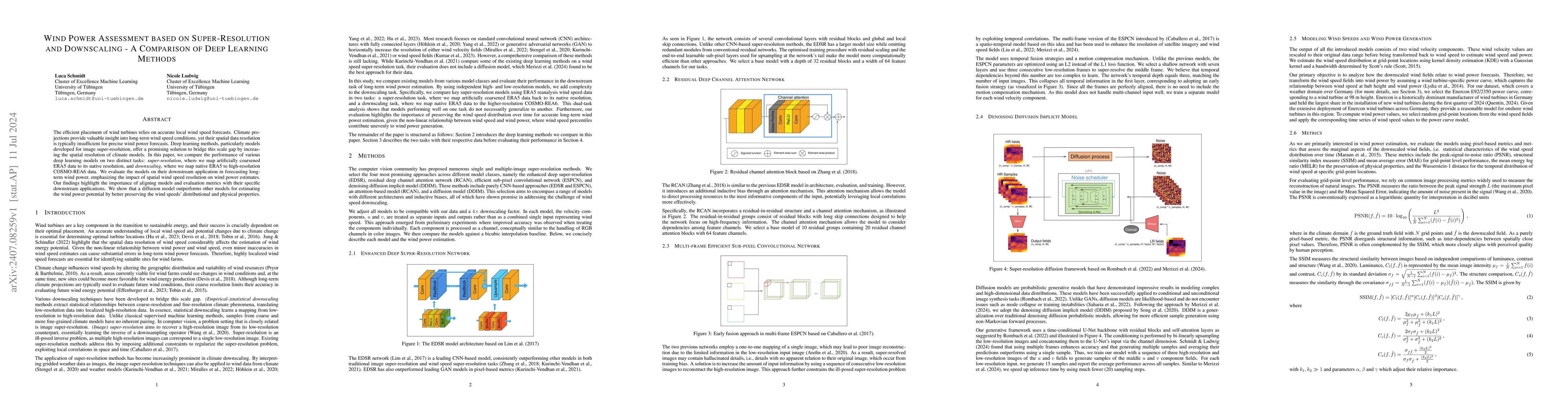 Thumbnail for Wind Power Assessment based on Super-Resolution and Downscaling -- A
  Comparison of Deep Learning Methods