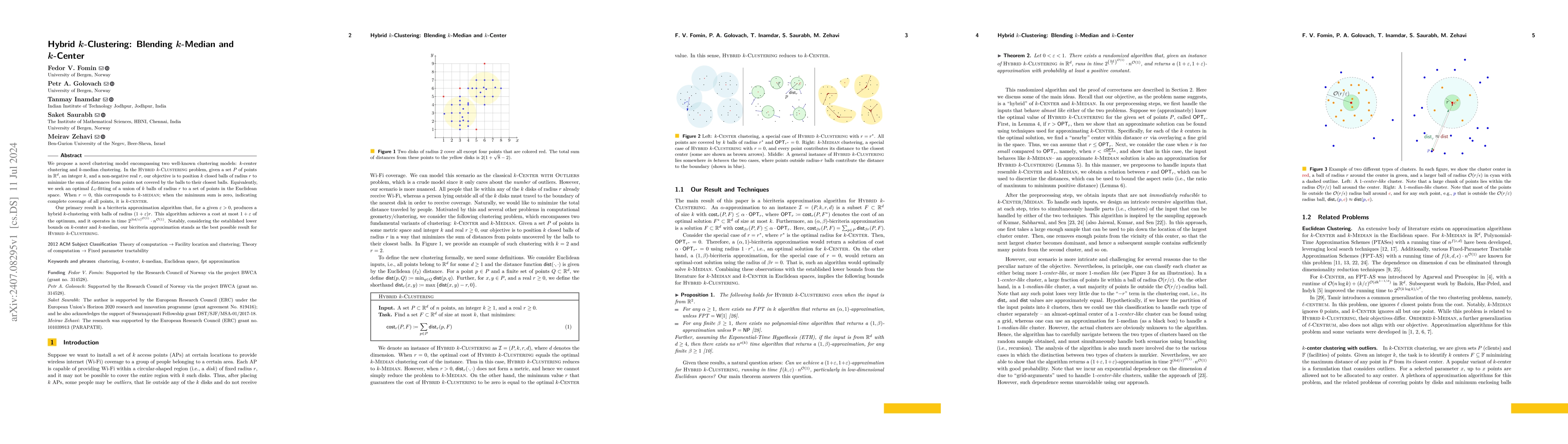 Thumbnail for Hybrid k-Clustering: Blending k-Median and k-Center