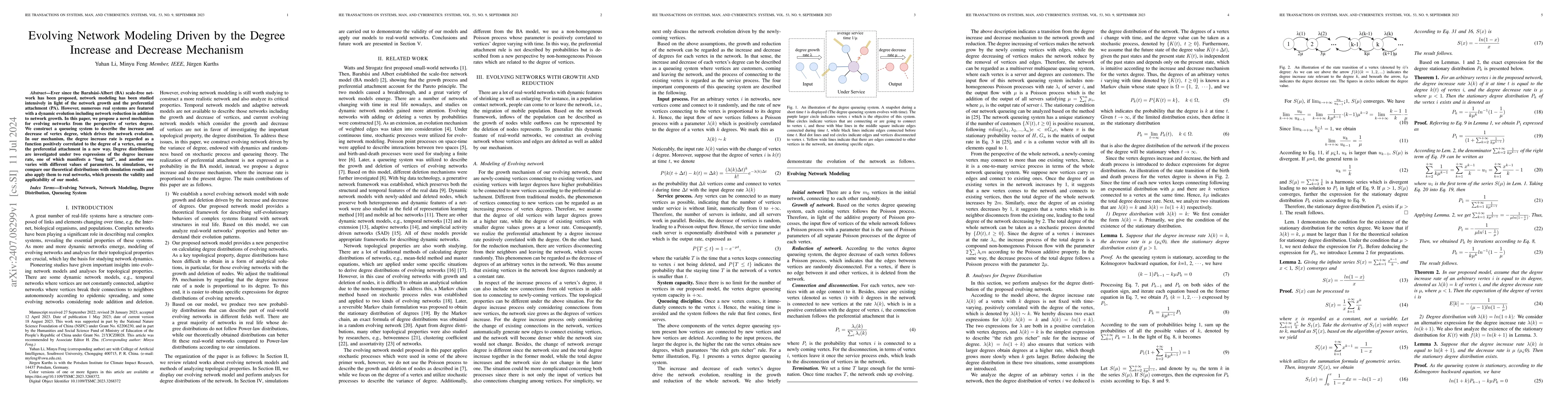 Thumbnail for Evolving Network Modeling Driven by the Degree Increase and Decrease
  Mechanism