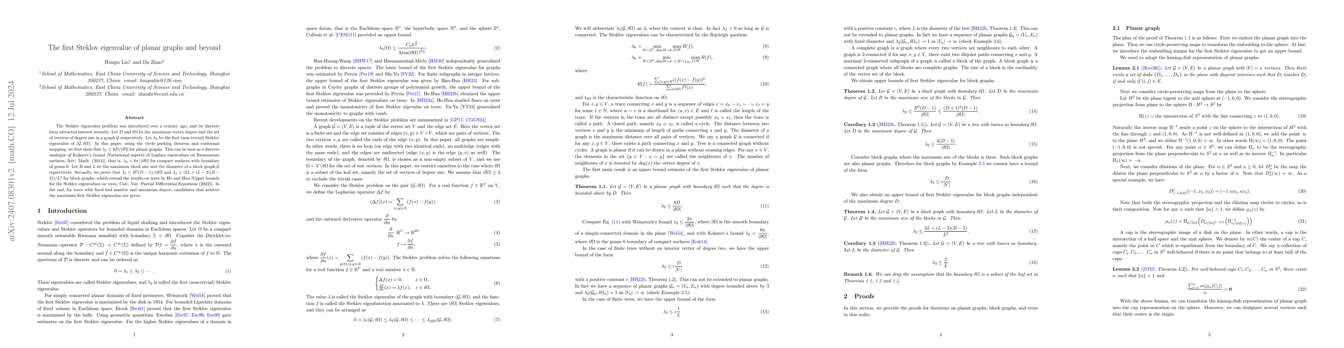 Thumbnail for The first Steklov eigenvalue of planar graphs and beyond