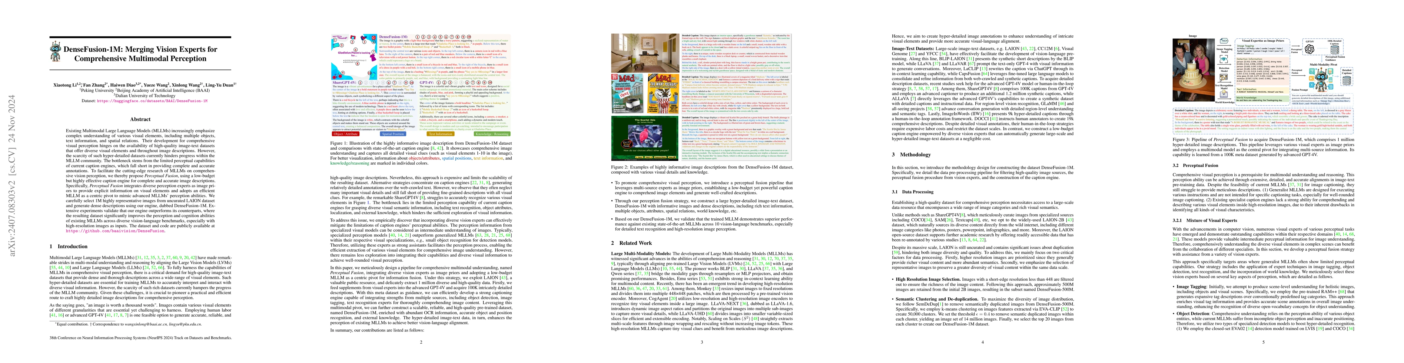 Thumbnail for DenseFusion-1M: Merging Vision Experts for Comprehensive Multimodal
  Perception