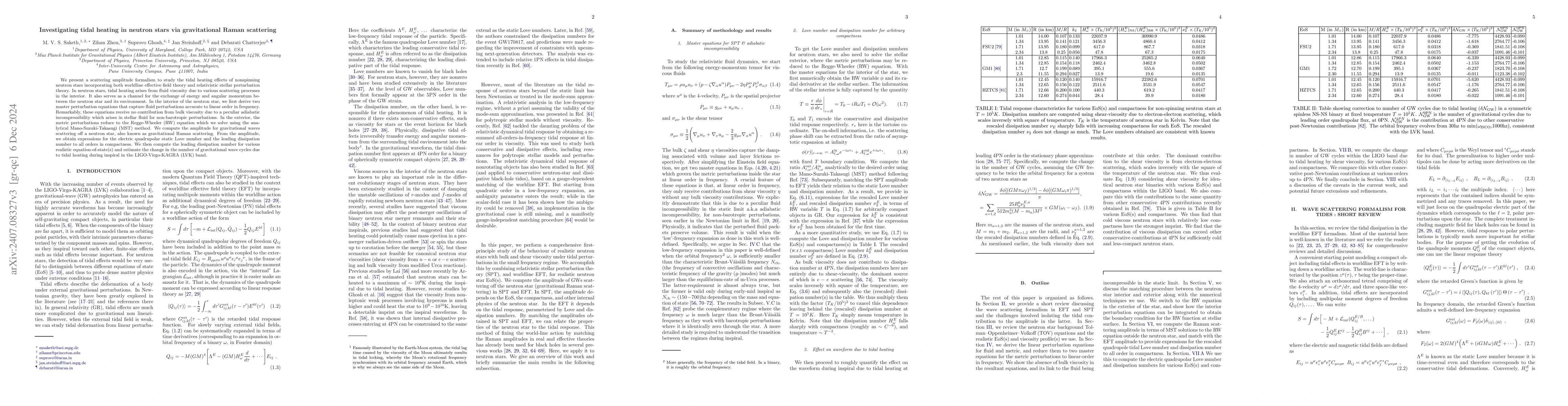 Thumbnail for Investigating tidal heating in neutron stars via gravitational Raman
  scattering