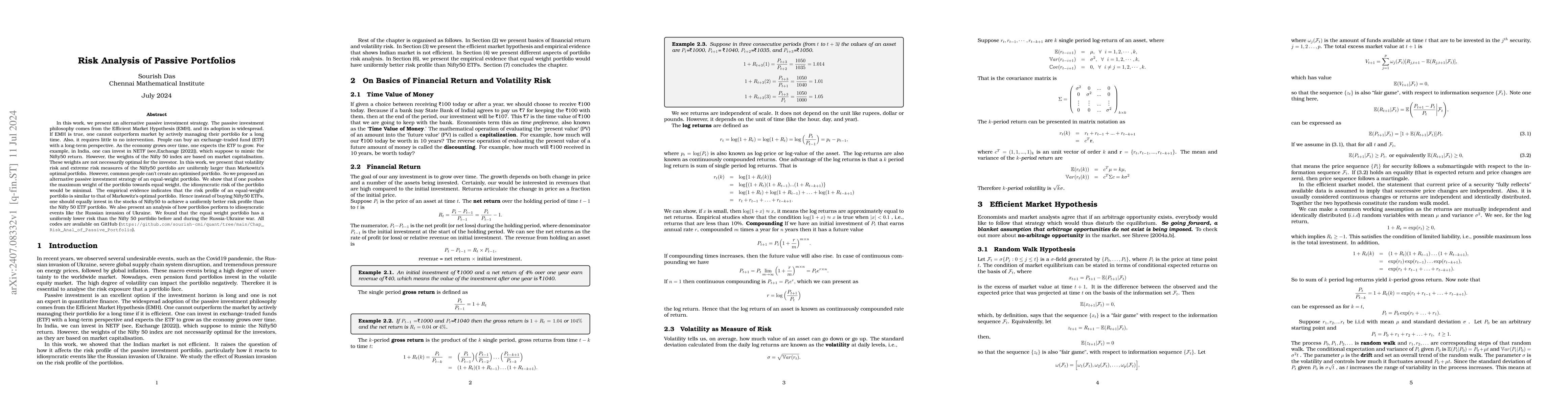Thumbnail for Risk Analysis of Passive Portfolios