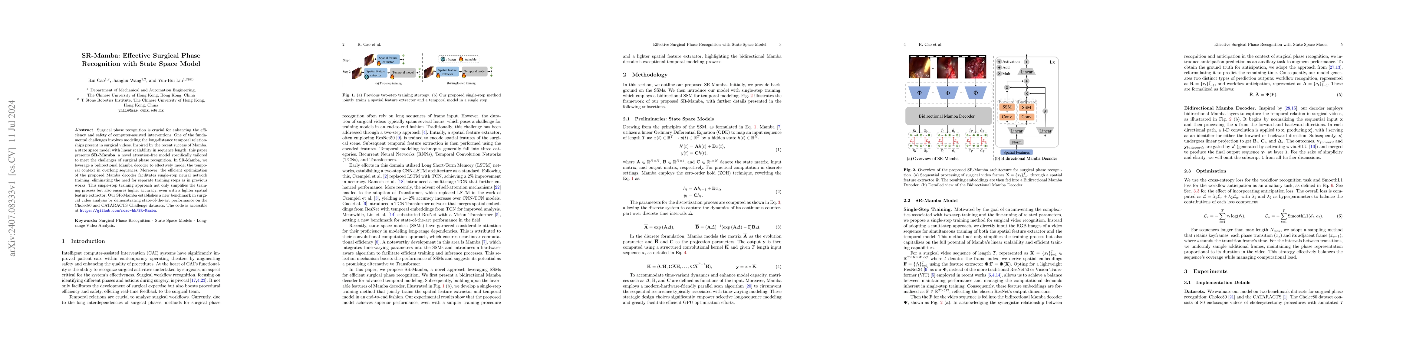 Thumbnail for SR-Mamba: Effective Surgical Phase Recognition with State Space Model