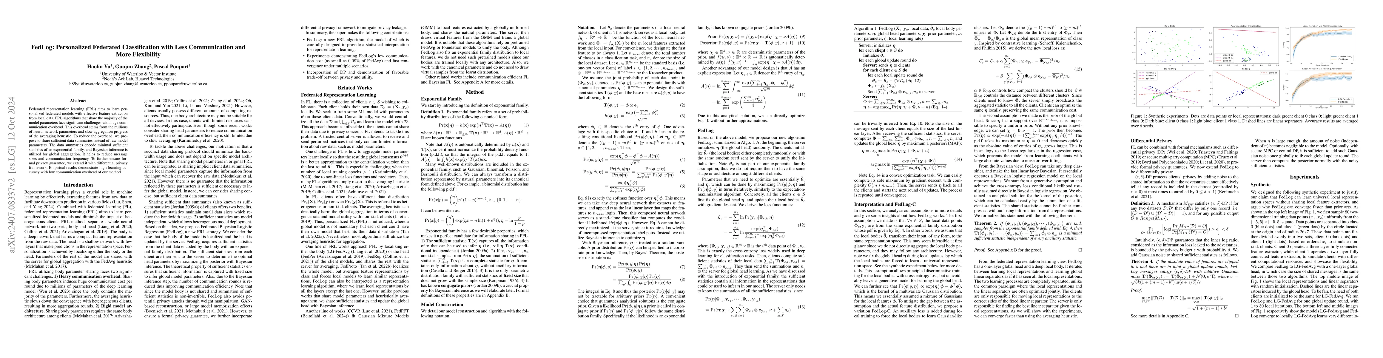 Thumbnail for FedLog: Personalized Federated Classification with Less Communication
  and More Flexibility