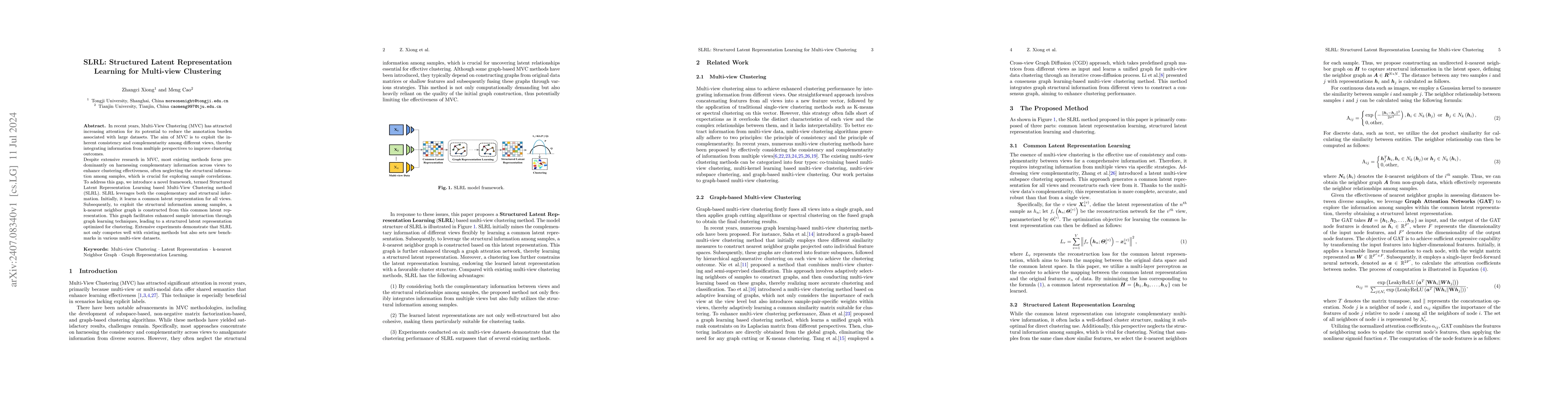 Thumbnail for SLRL: Structured Latent Representation Learning for Multi-view
  Clustering