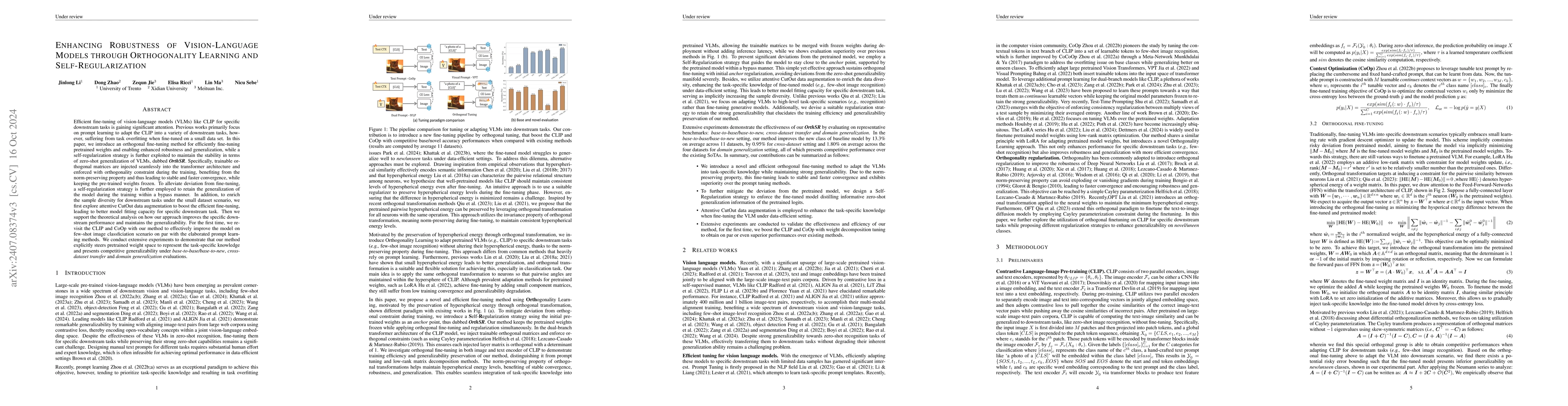 Thumbnail for Enhancing Robustness of Vision-Language Models through Orthogonality
  Learning and Cross-Regularization