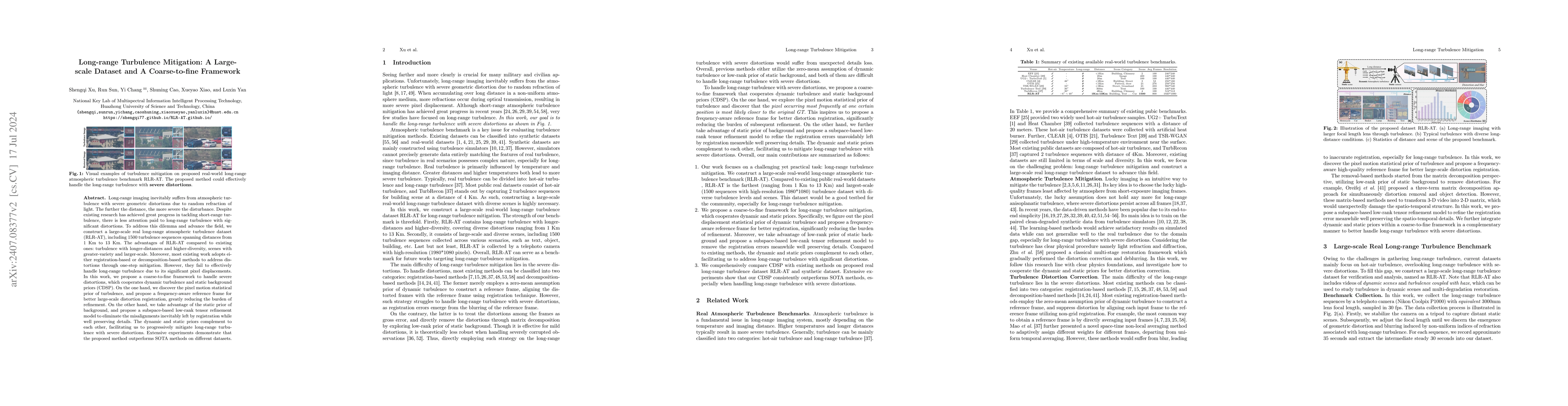 Thumbnail for Long-range Turbulence Mitigation: A Large-scale Dataset and A
  Coarse-to-fine Framework