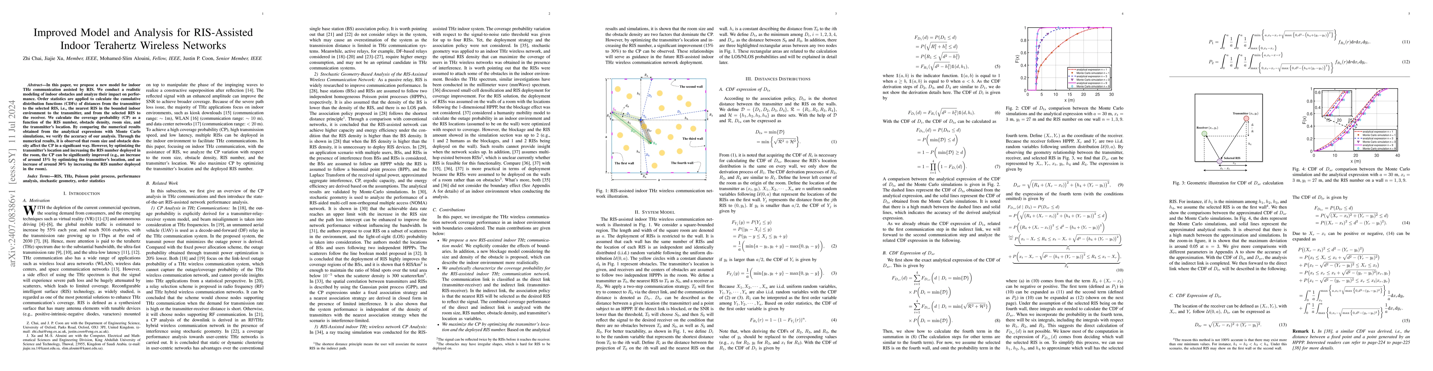 Thumbnail for Improved Model and Analysis for RIS-Assisted Indoor Terahertz Wireless
  Networks