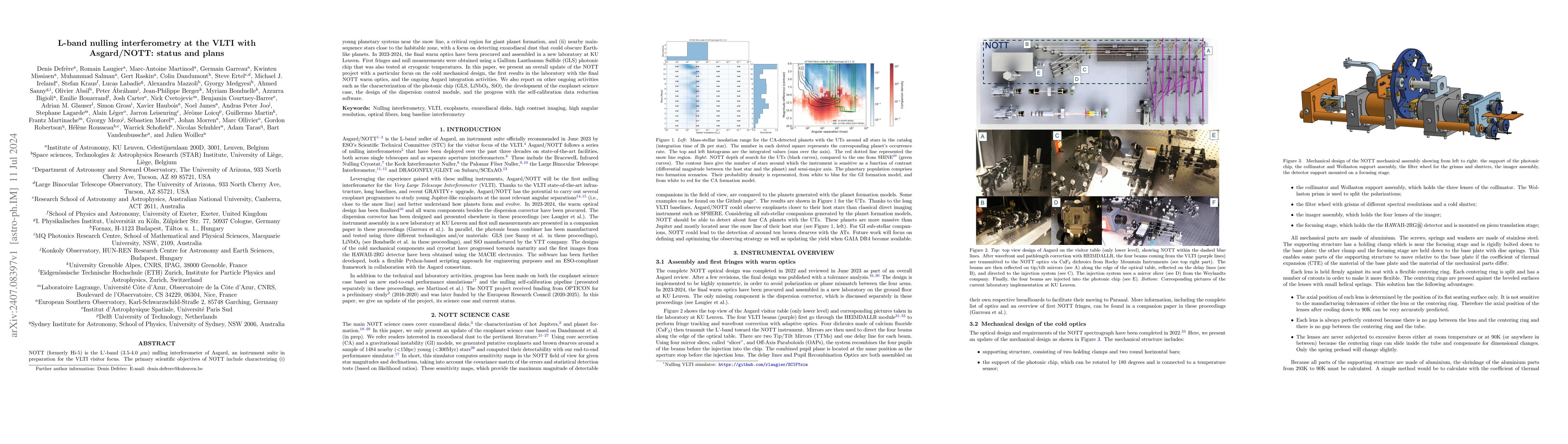 Thumbnail for L-band nulling interferometry at the VLTI with Asgard/NOTT: status and
  plans