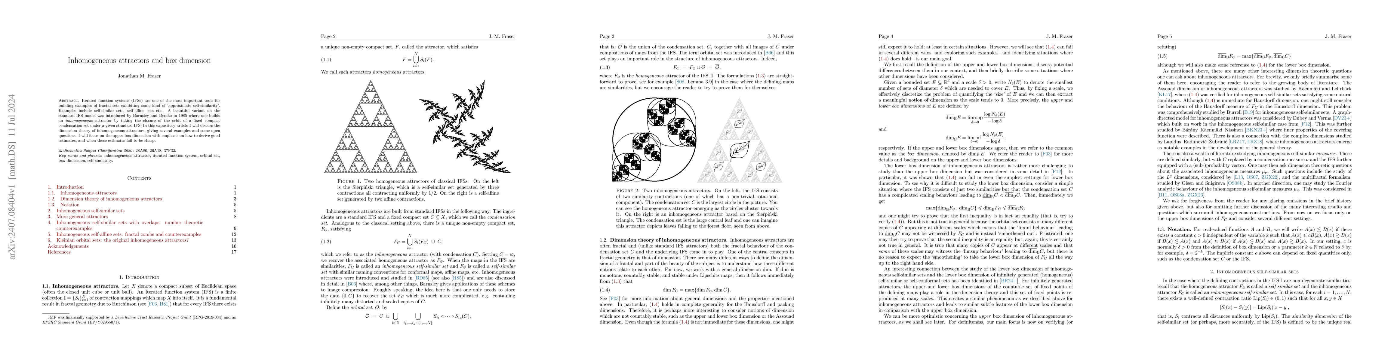 Thumbnail for Inhomogeneous attractors and box dimension