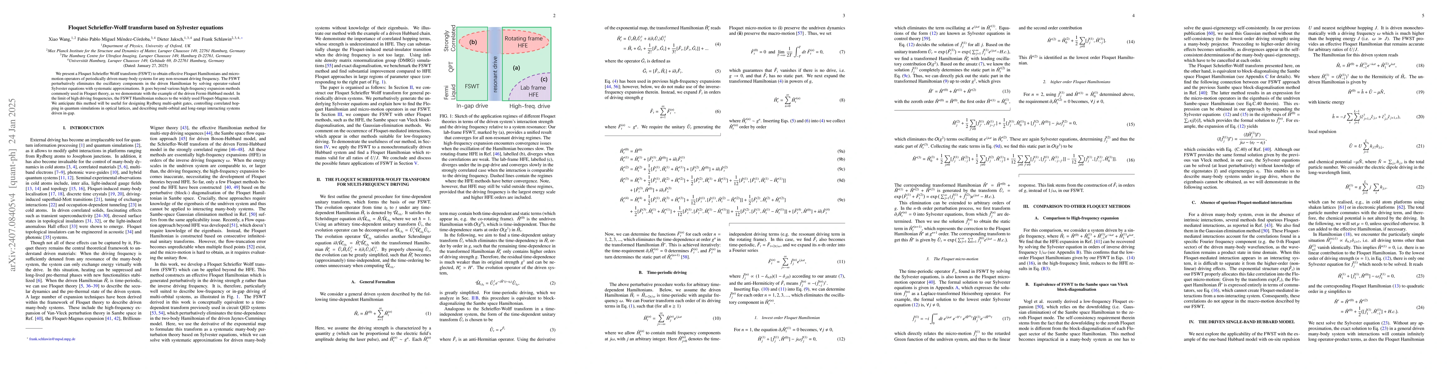 Thumbnail for Floquet Schrieffer-Wolff transform based on Sylvester equations
