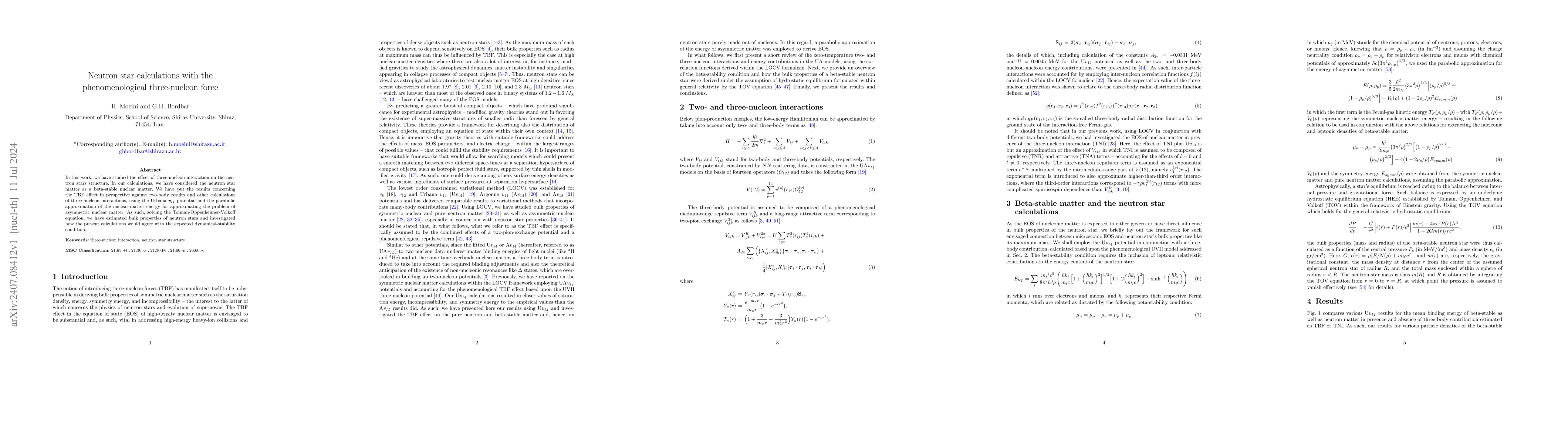 Thumbnail for Neutron star calculations with the phenomenological three-nucleon force