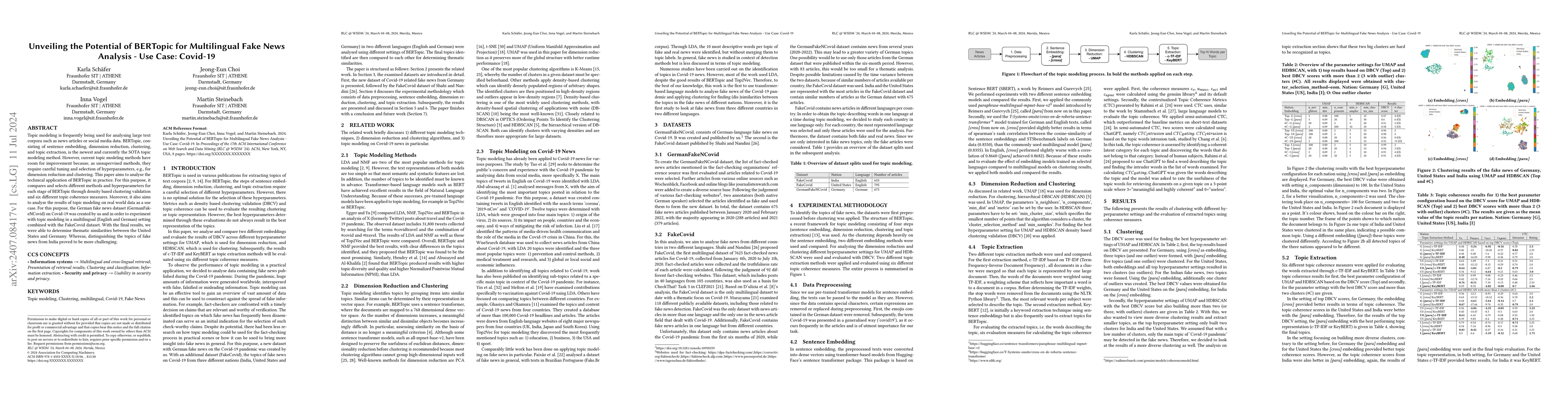 Thumbnail for Unveiling the Potential of BERTopic for Multilingual Fake News Analysis
  -- Use Case: Covid-19