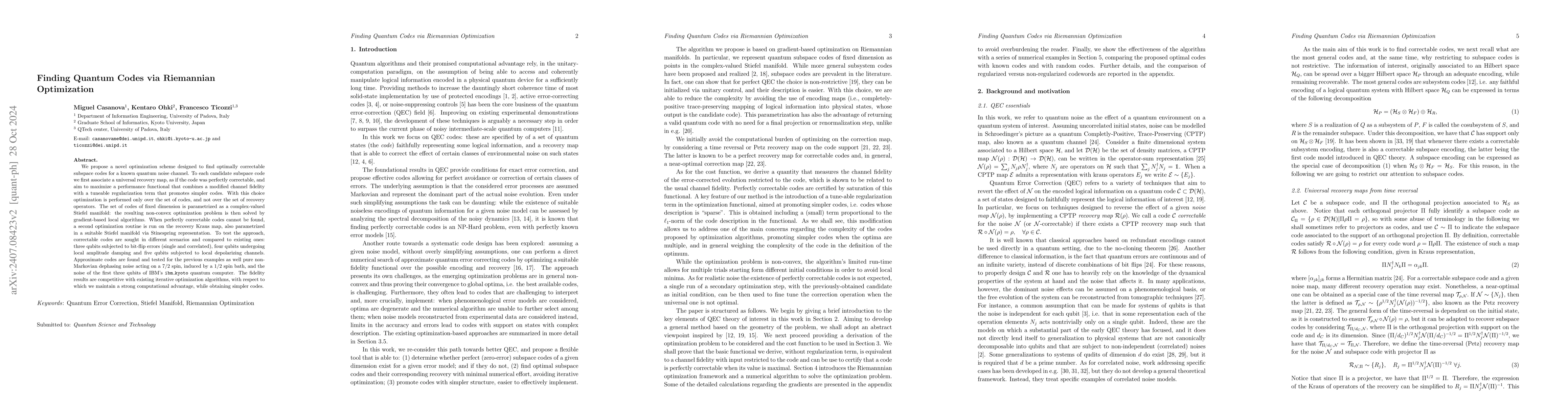 Thumbnail for Finding Quantum Codes via Riemannian Optimization
