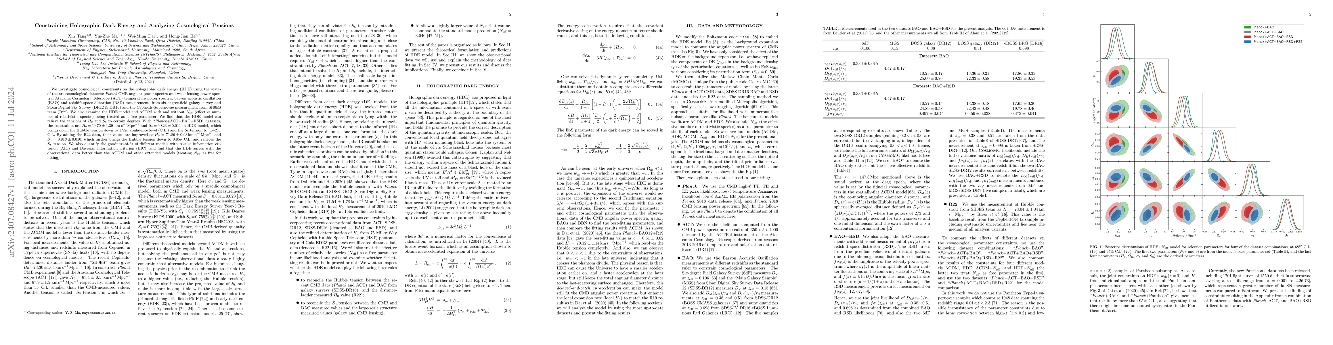 Thumbnail for Constraining Holographic Dark Energy and Analyzing Cosmological Tensions