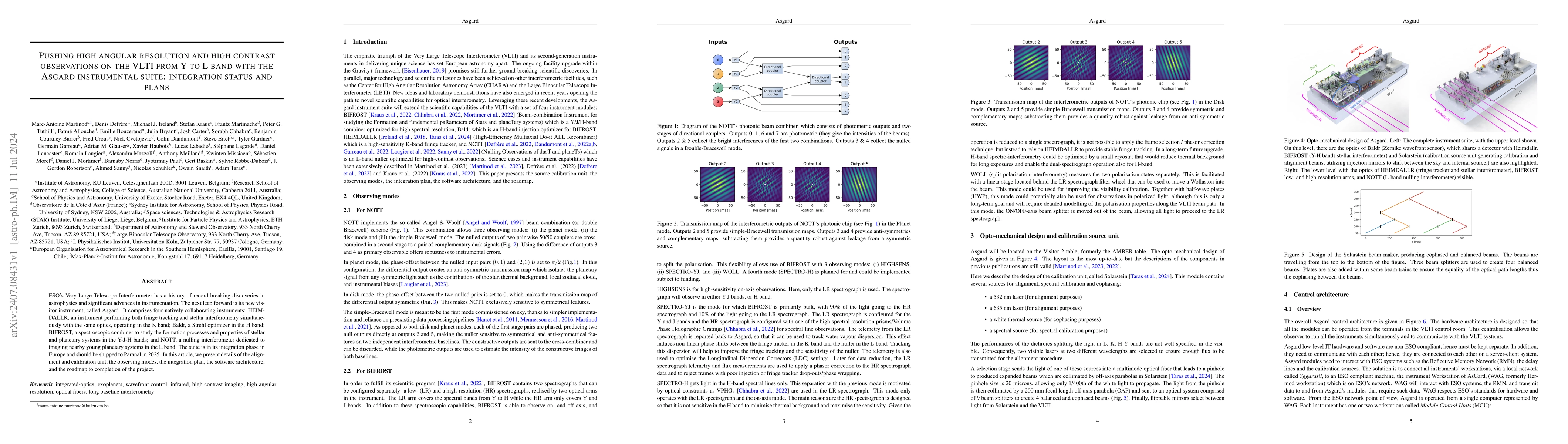 Thumbnail for Pushing high angular resolution and high contrast observations on the
  VLTI from Y to L band with the Asgard instrumental suite: integration status
  and plans