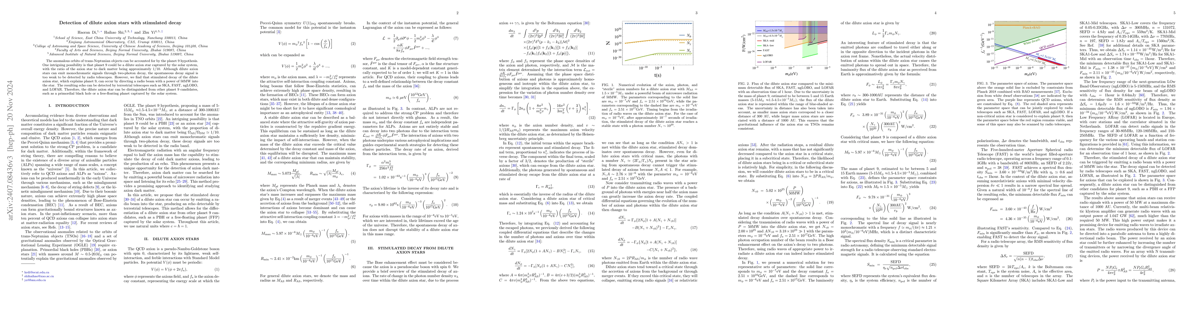 Thumbnail for Detection of dilute axion stars with stimulated decay