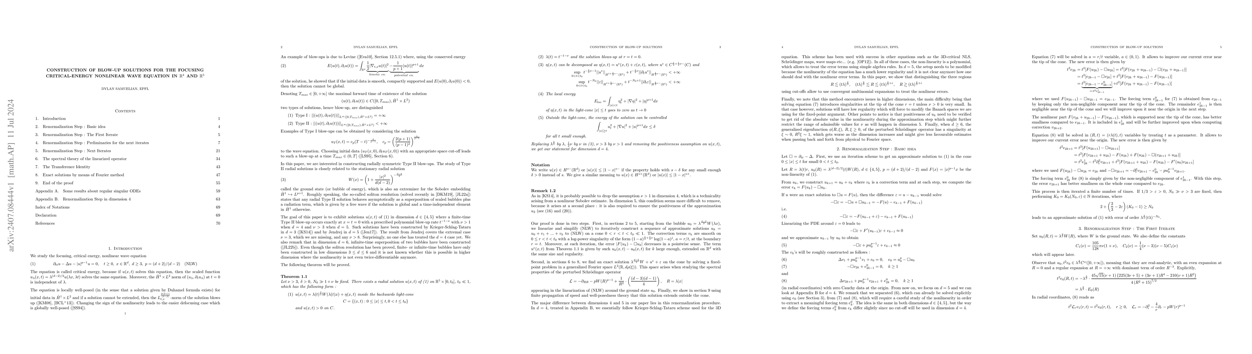 Thumbnail for Construction of blow-up solutions for the focusing critical-energy
  nonlinear wave equation in $\mathbb{R}^4$ and $\mathbb{R}^5$