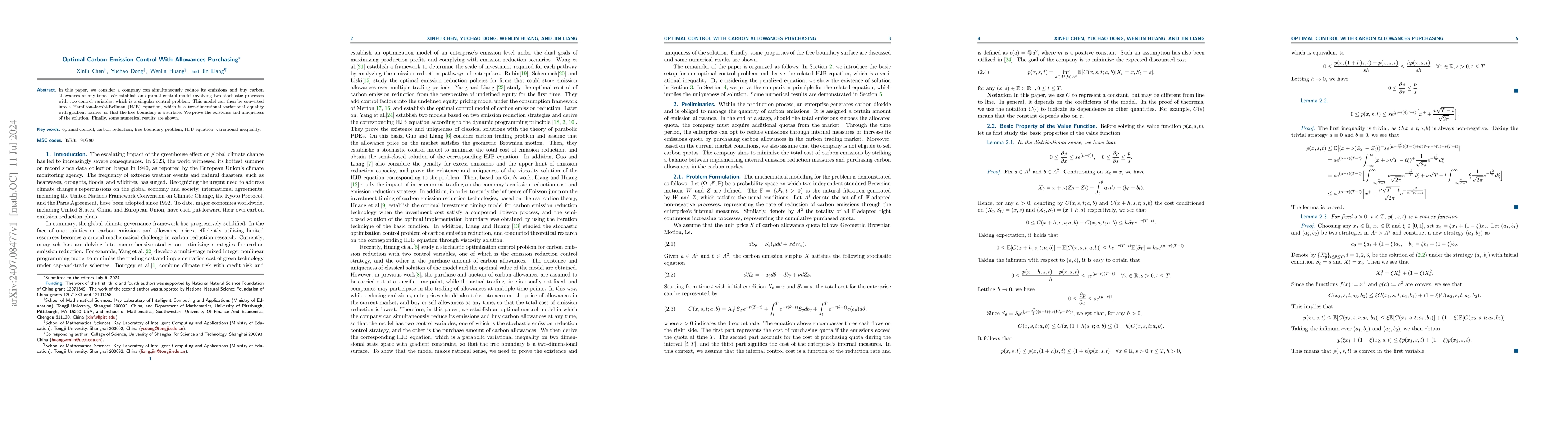 Thumbnail for Optimal Carbon Emission Control With Allowances Purchasing