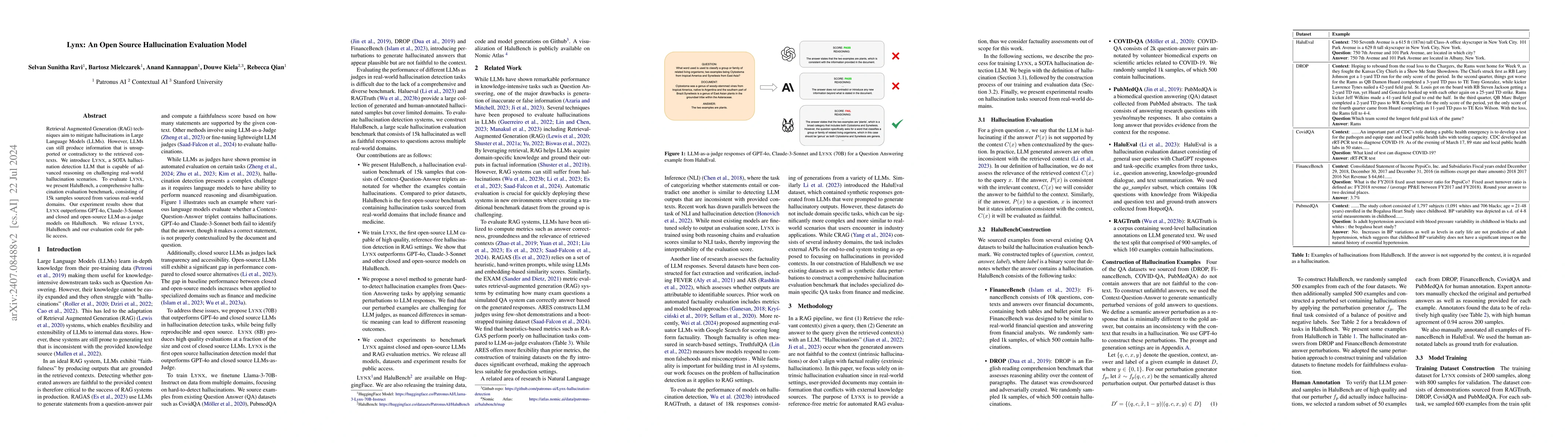 Thumbnail for Lynx: An Open Source Hallucination Evaluation Model