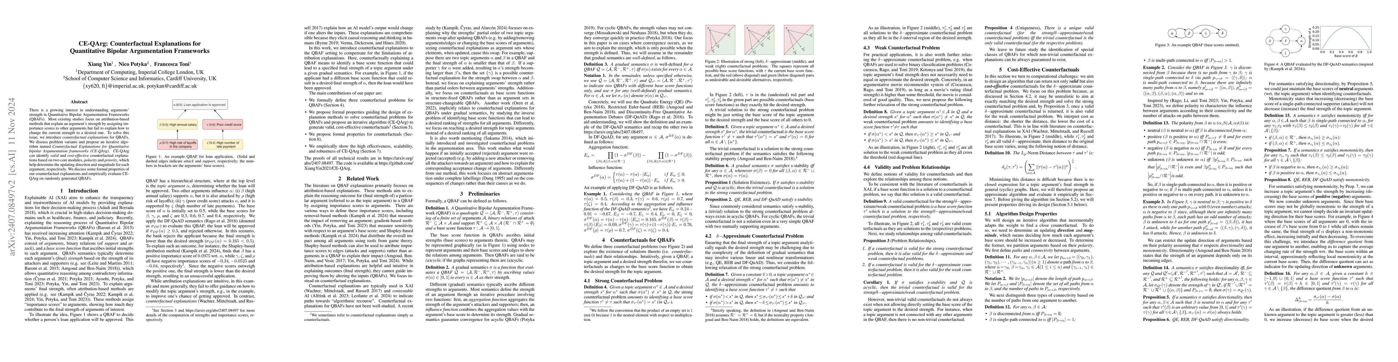 Thumbnail for CE-QArg: Counterfactual Explanations for Quantitative Bipolar
  Argumentation Frameworks (Technical Report)