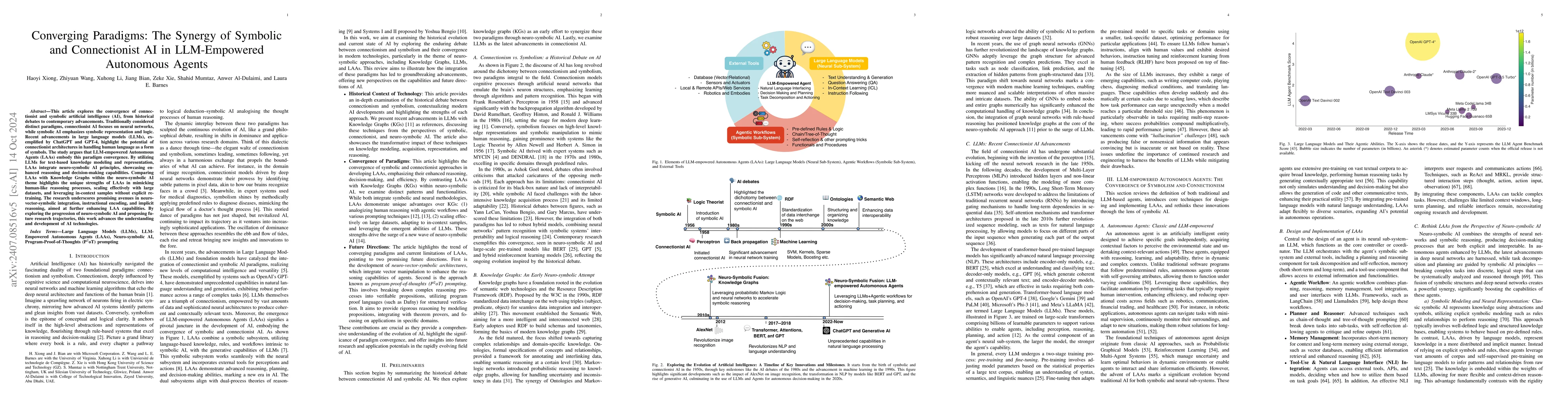 Thumbnail for Converging Paradigms: The Synergy of Symbolic and Connectionist AI in
  LLM-Empowered Autonomous Agents
