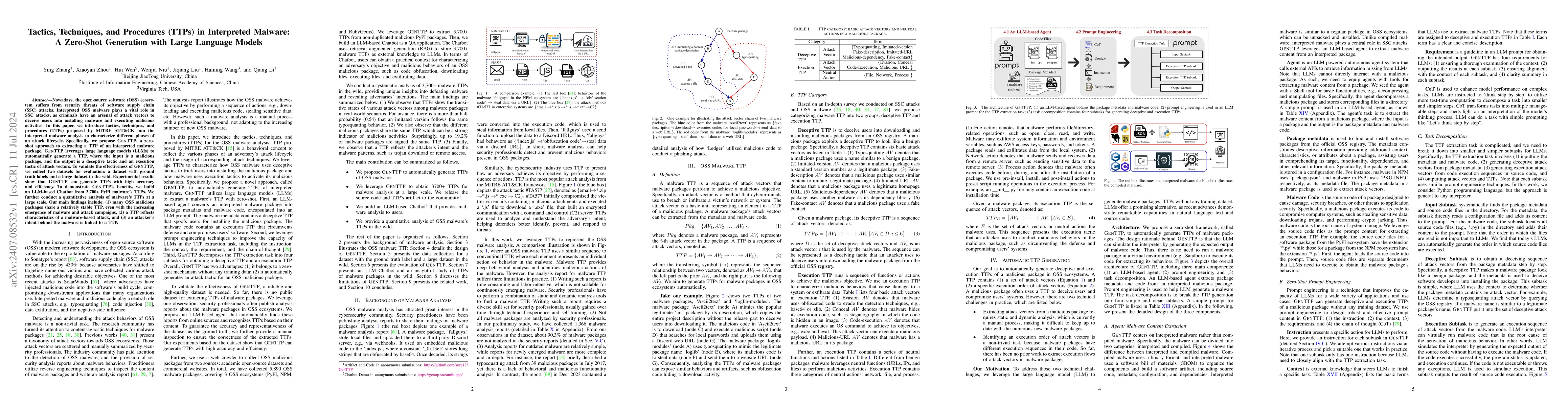 Thumbnail for Tactics, Techniques, and Procedures (TTPs) in Interpreted Malware: A
  Zero-Shot Generation with Large Language Models