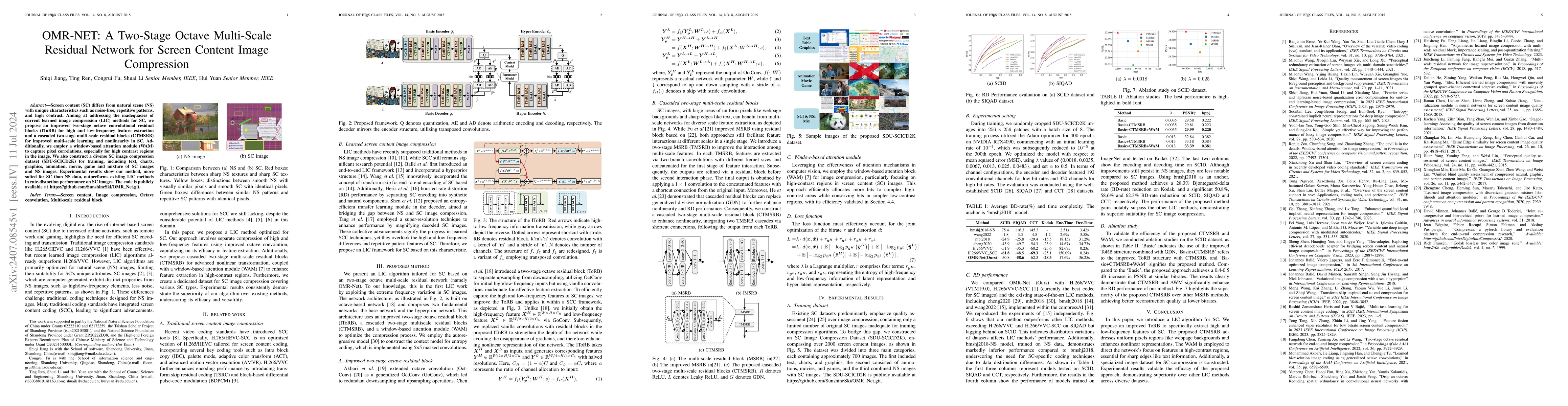 Thumbnail for OMR-NET: a two-stage octave multi-scale residual network for screen
  content image compression