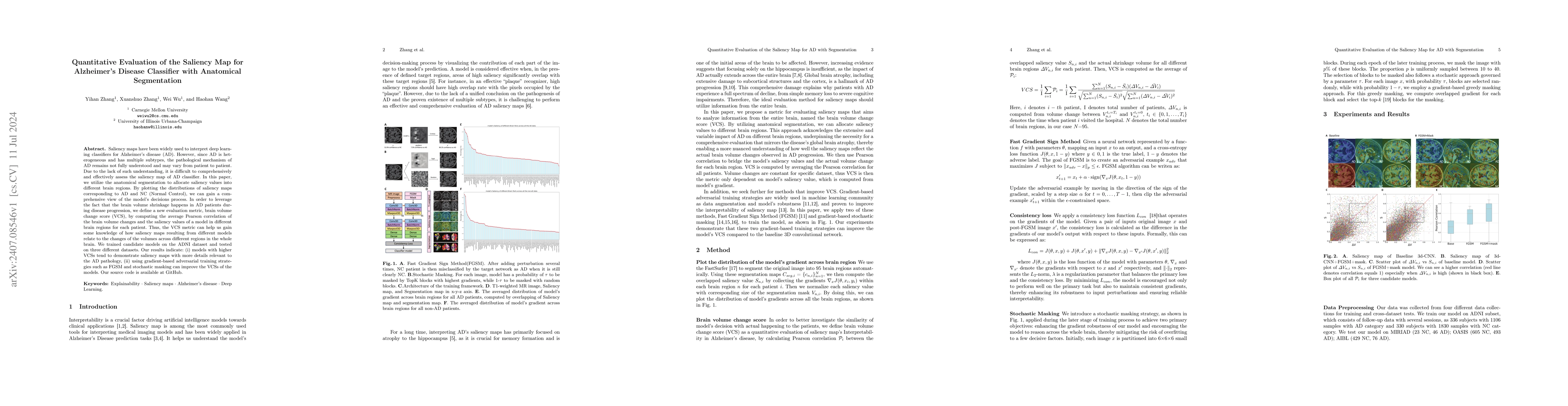Thumbnail for Quantitative Evaluation of the Saliency Map for Alzheimer's Disease
  Classifier with Anatomical Segmentation