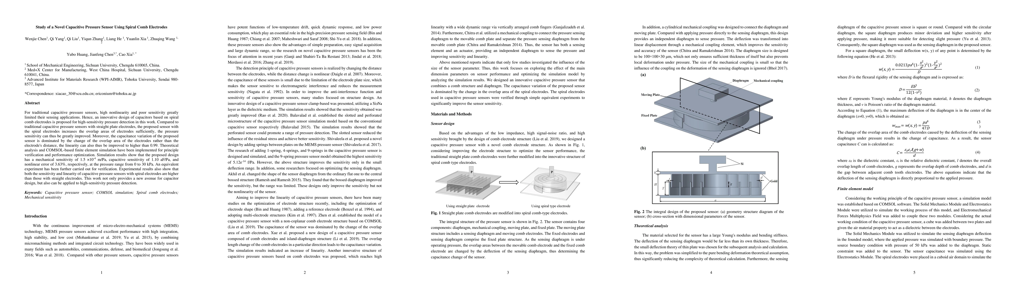 Thumbnail for Study of a Novel Capacitive Pressure Sensor Using Spiral Comb Electrodes