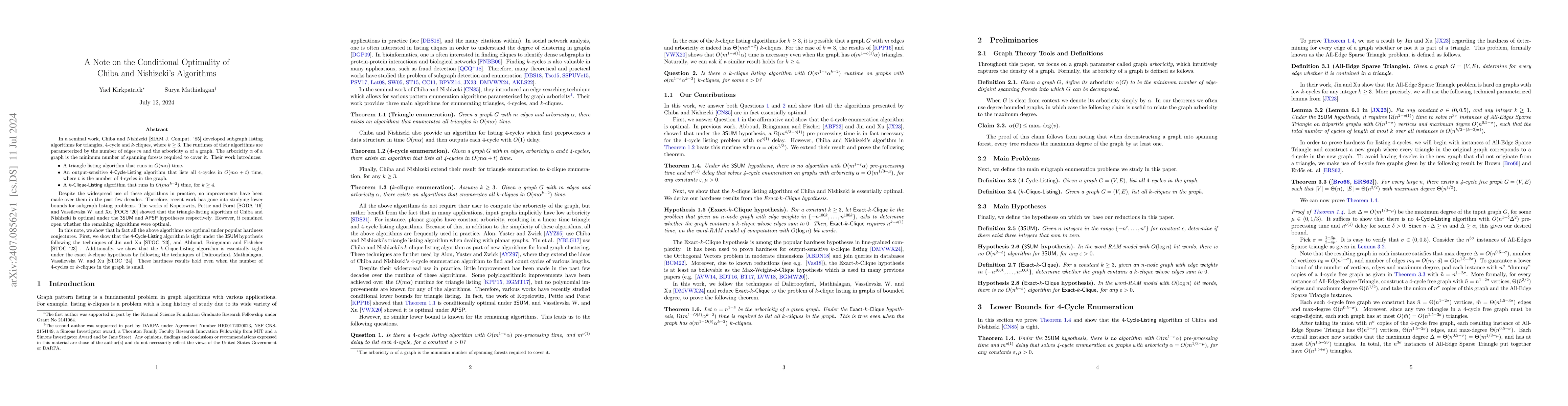 Thumbnail for A Note on the Conditional Optimality of Chiba and Nishizeki's Algorithms