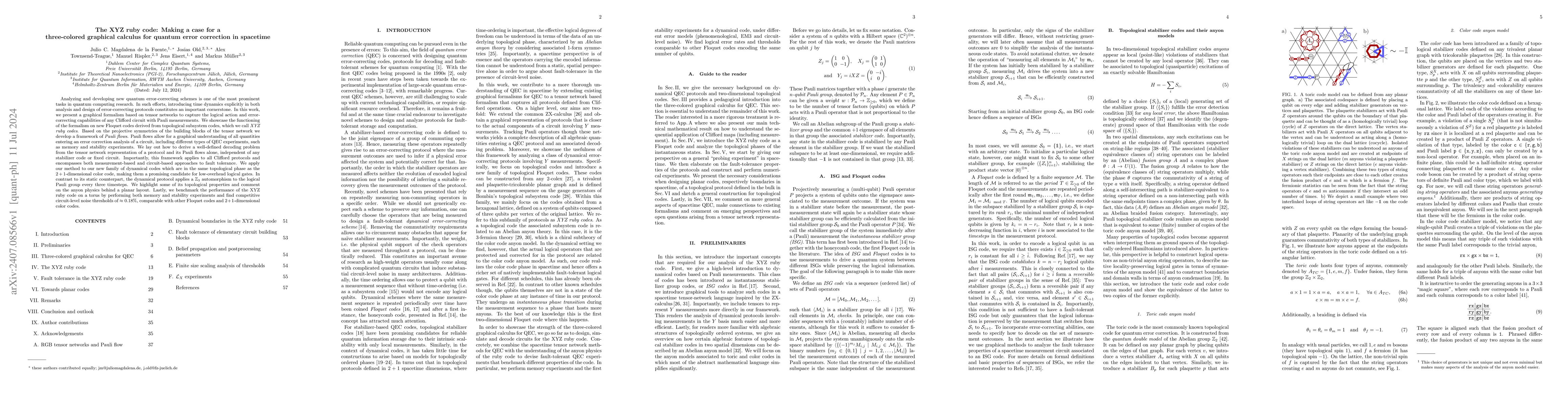 Thumbnail for The XYZ ruby code: Making a case for a three-colored graphical calculus
  for quantum error correction in spacetime
