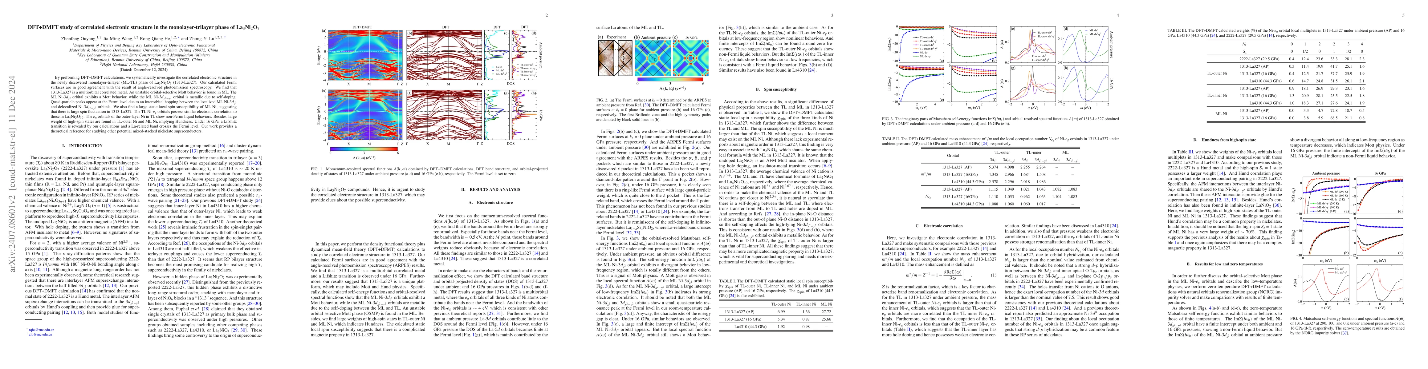 Thumbnail for DFT+DMFT study of correlated electronic structure in the
  monolayer-trilayer phase of La$_3$Ni$_2$O$_7$