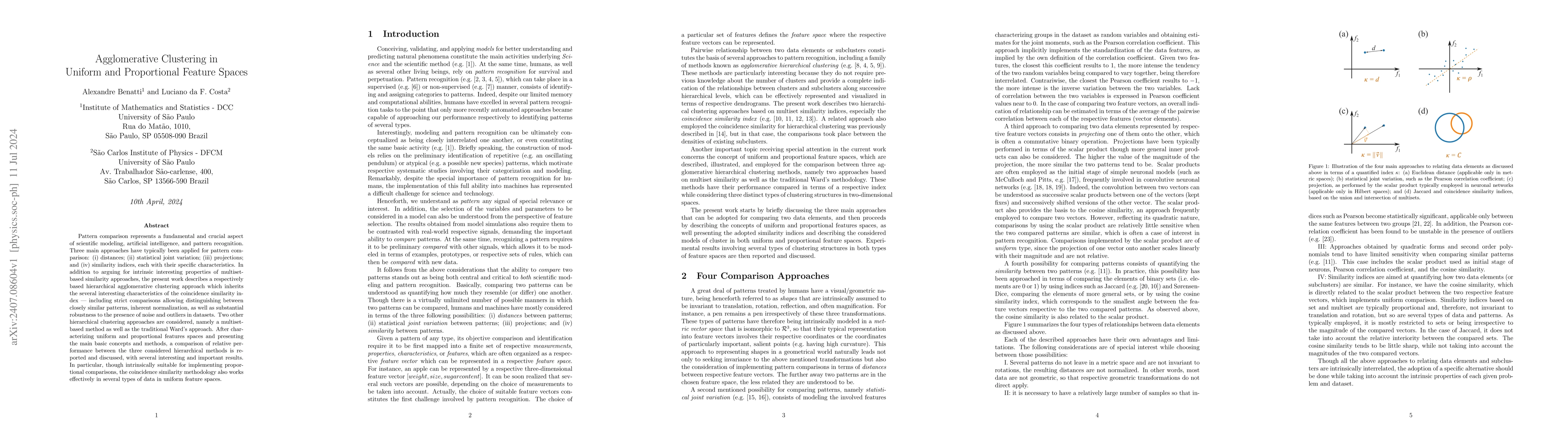 Thumbnail for Agglomerative Clustering in Uniform and Proportional Feature Spaces